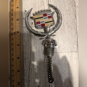 Cadillac Emblem  Decor with Silver and Red Accents